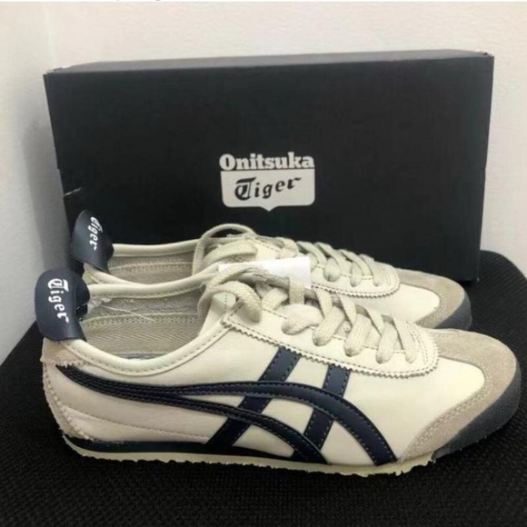 Onitsuka Tiger Mexico 66 White and Navy Sneakers